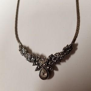 Vintage Silver Rhinestone Necklace